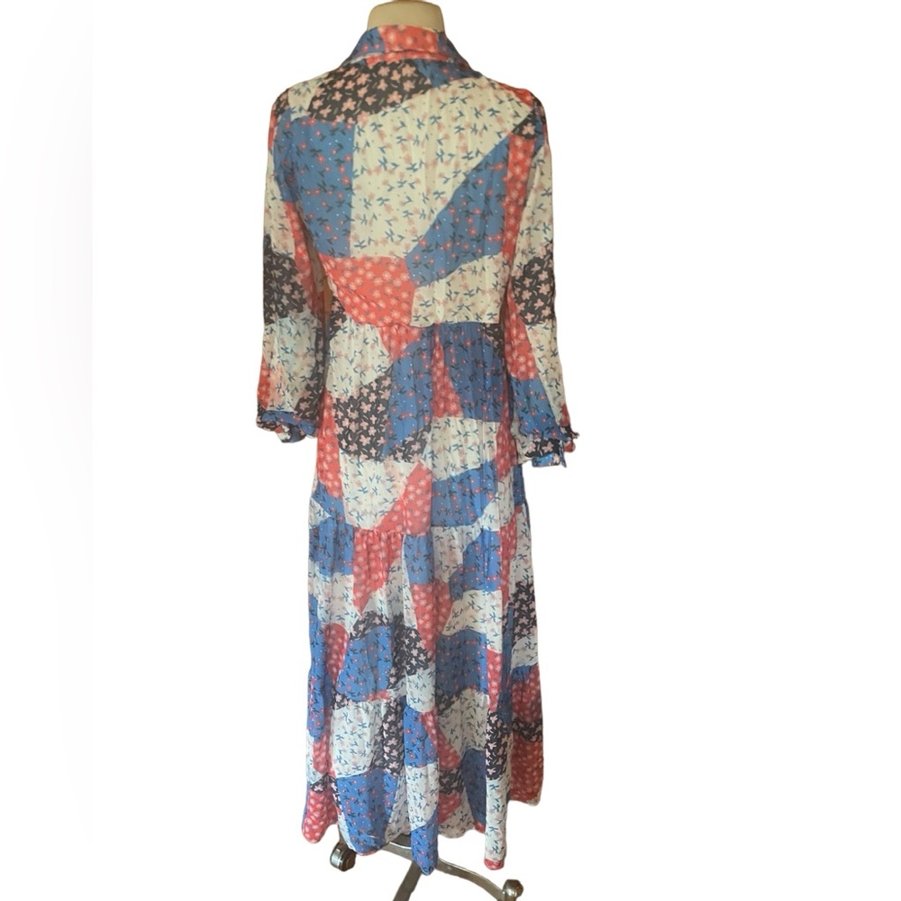 Vintage Loreen Fashion Floral Poly Prairie‎ Maxi Dress - Picture 4 of 6